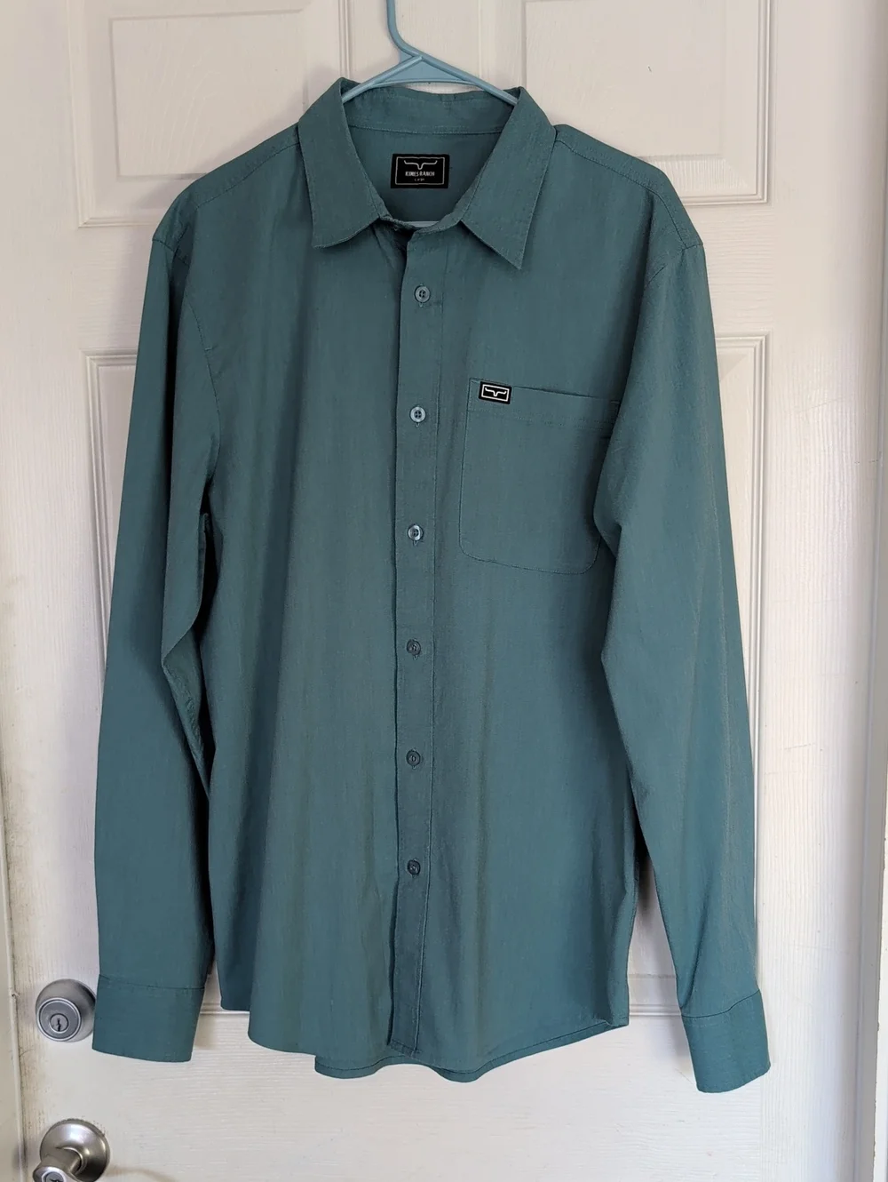 Kimes Ranch Coolmax Linville Long Sleeve Dress Shirt Blue Men's Size Large